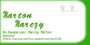 marton marczy business card